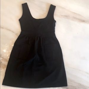 Diane Von Furstsnberg DVF black pocket tank dress